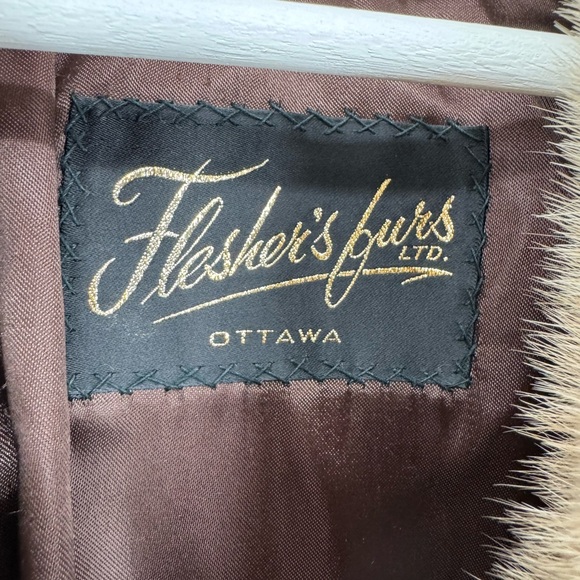 Vintage Flesher’s Furs Ottawa Genuine Sheared Beaver Coat with Mink Collar Small - Picture 9 of 9